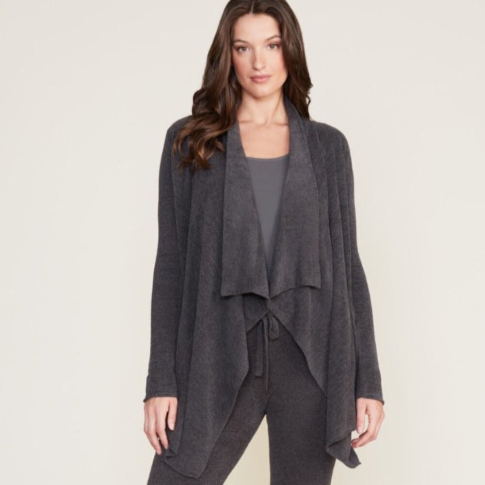 Barefoot Dreams Heather Gray Cozy Chic Ultra Lite Hi Lo Cardigan S/M